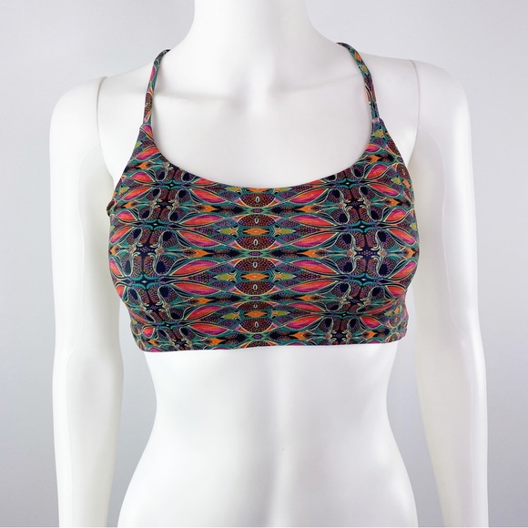 ONZIE Flow Multicolor Sports Bra Yoga Workout Crop Top Size S Boho - Picture 4 of 4